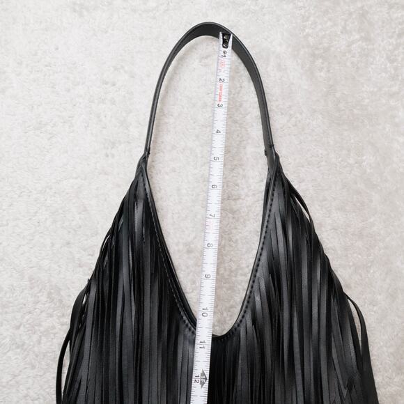 Zara Black Fringe Shoulder Bag - Picture 7 of 13